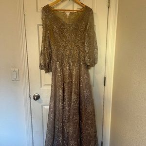 Mac Duggal Sequin Lace & Embroidery A-Line Gown